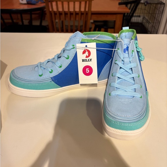 BILLY Vibrant Blue and Green Kids Sneakers - Picture 2 of 6